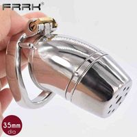 Wholesale NXY Sex Chastity devices Frrk male virginity device fully enclosed steel penis cage BDSM adult sex toy shower head metal strap ring