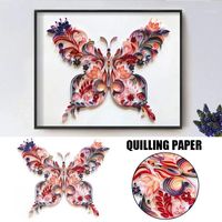 Wholesale Gift Wrap Quilling Paper Painting Kit Butterfly Flower Art Decal DIY Wall Stickers For Kids Bedroom Kindergarten Home Decor G10