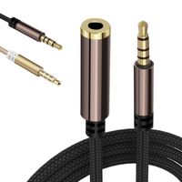 Wholesale Aux Audio Extension Cable Nylon Braided mm Male to Female Auxiliary Cables Stereo for Car Mobile Phone Tablets Headphones Speaker Computer