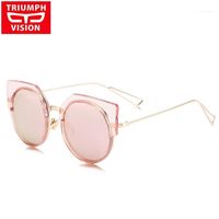 Wholesale Sunglasses VISION Female Cat Eye Trending Sun Glasses For Women Round Lens Oculos Summer UV400 Protection Lunette1