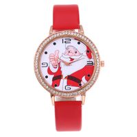 Wholesale Wristwatches Women Christmas Watches Bracelet Casual Snowflake Santa Claus Pattern Quartz Ladies Watch Gift