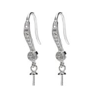 Wholesale Hook Earring Settings for Drop Pearls Zircon Sterling Silver Earrings DIY Make Finding Pairs