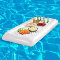 Wholesale Inflatable Water Ice Bar Summer Beach Barbecue Picnic Party Salad Plate Pool Float Cup Drink Floating Row Holder Floats Tubes