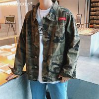 Wholesale 2021 Men Denim Jacket Camouflage Slim Fit Camo Jean Jackets For Man Fashion Trucker Jackets Turn Down Collar Outerwear