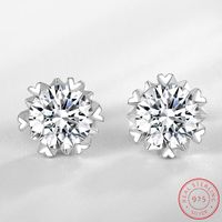 Wholesale 925 Sterling Sliver MM Round Ct Cubic Zirconia Stud Earrings For Women Wedding Christmas Gift Small XE045