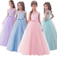 Wholesale Elegant Lace Princess Girl Christmas Party Dress Wedding Gown Kids es For Girls Children Clothing Teens Year