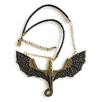 Wholesale Hip Hop Gothic Animal Bat Dragon Big Pendant Accessories Jewelry Ror Men Women Couple Necklace Halloween Chain Necklaces