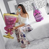 Wholesale Large Size Party Decoration Balloons Champagne Glass Happy Birthday Party Decorations Adult kids Bachelorette Event Party Supplies