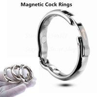 Wholesale Nxy Cockrings Metal Cock Ring Glans Adjustable Size Magnetic Sheath Compound Male Circumcision v Type Penis Sex Toys for Men