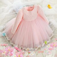 Wholesale Red Flower Girls Dresses Tutu Toddler Little Girls Pageant Attire Communion Dress Wedding Guest Party Big Bow Tulle Lace