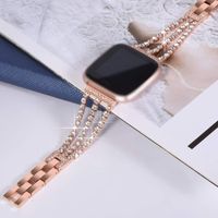 Wholesale New Design Watch Band for Fitbit Versa Lite Metal strap Rose Gold Waterproof Bands fashion rows Diamond Chain Straps high quality