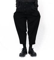 Wholesale Men s Pants Yamamoto Style Casual Capris Button Placket One Side Large Pocket Dark Harem