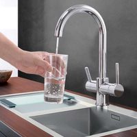 Wholesale drinking Water Purification Tap Beige Chrome Kitchen sink Faucet mixer Design Degree Rotation filtered Kitchen Faucet