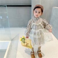 Wholesale floral veil new children s Girls Princess dress spring and autumn fashionELYU