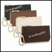 Wholesale KEY POUCH POCHETTE CLES Designers Mini Wallet Fashion Womens Mens Key Ring Credit Card Holder Coin Purse Luxury Bags
