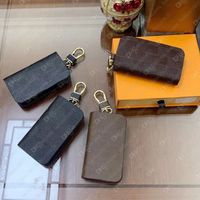 Wholesale KEY POUCH Car keychain Mini wallet Designer Fashion Womens Mens Credit Card Holder Coin Purse Bag Charm Come with box