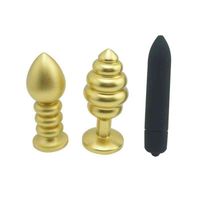 Wholesale NXY Anal toys New hot golden jewelry color small huge metal anal beads butt plug dildo egg Vibrator set adult sex toys for men women