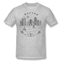 Wholesale Men s T Shirts Man Boston Mass Skyline Collage Year City Netherlands Cityscape Home Casual Graphic Shirt