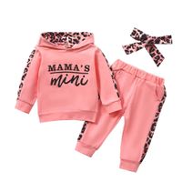Wholesale Children s Tracksuit Hooded Sweater Pants Hair band Set Fashion Baby Clothes Kids Girls Autumn Clothing Sets Girl Mini Sweaters Sport Leopard Suit G86UVCG