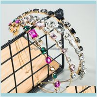 Wholesale Headbands Jewelry Jewelryeuropean Vintage Women Imitation Diamond Hair Hoop Luxury Glass Drill Headband Female Head Wear Decorations Aessori