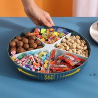 Wholesale 1 PC Compartment Food Storage Plates Multi function Dried Fruit Snack Tray Appetizer Serving Platter Party Candy Pastry GWF12177