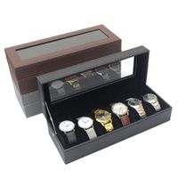 Wholesale Watch Boxes Cases Buckle Less Cross Pattern Box Packing Digit Storage Leather Gift Display Rack