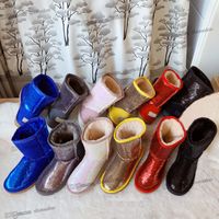 Wholesale 2021 with box Designer australia australian shoes boots women womens men winter snow Takato Glitter Fluff furry satin boot ankle Punk booties leather outdoors fc