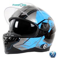 Wholesale Motorcycle Helmets Freedconn BM22 DOT Full Face Blutooth Helmet Wireless Riders M Group Intercom Support FM Radio