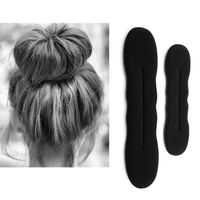 Wholesale 17 cm and cm Black Hair Styling Bun Curler Maker Ring Magic Sponge Clip Foam Donut Twist Tool Y0723