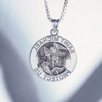 Wholesale New religious Necklace round Angel St Michael medal Necklace Jewelry