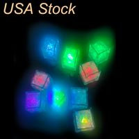 Wholesale colorful LED Ice Cube Light Flash Automatically in Water Drink for Party Wedding Bars Chrismas Decorations oemled