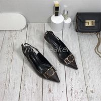 Wholesale 2022 With Box designer luxury set foot single shoes shallow mouth print pointed sandals stiletto cm letter sexy and elegant temperament size