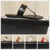 Wholesale Slipper Summer Sandals Fashion Men Beach Indoor Flat Flip Flops Leather Lady Women Shoes Ladies Slippers Size With Box