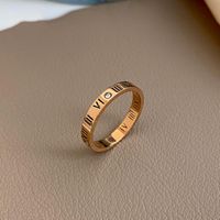 Wholesale Classic Roman Digital Titanium Steel Rose Gold Rings For Woman Gothic Accessories Korean Fashion Jewelry Sexy Girl s Ring Set Cluster
