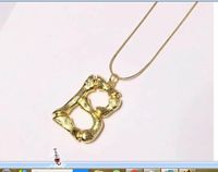 Wholesale 2021 shinny gold thin rope Pendant Necklaces with brass COPPER capital letter B high quality coming box and dust free bag