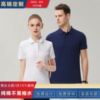 Wholesale shrink easy Cotton not polo to shirt nano men s Lapel T shirt work clothes short sleeve printing