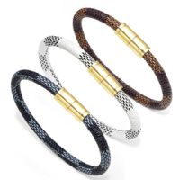 Wholesale Bracelets Leather Stripe Bracelet Alloy Magnetic Clasp Color PU Designers Belt Strap Bangle Wrist Band Classic Sports Hip Hop Wristband G795EHA