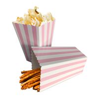Wholesale 12pcs colorful chevron paper popcorn boxes wedding table decoration baby shower birthday decorations event party supplies