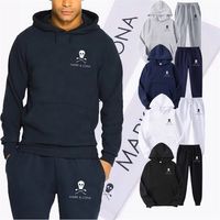 Wholesale est Mark Lona Golf Print Hoodies Set Sweatshirts Men Streetwear Solid Color Pullover Tops Man Autumn Winter Spoort Suit