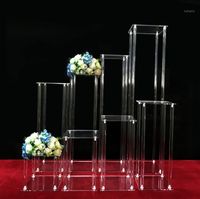 Wholesale Party Decoration Acrylic Column Flower Stand Plinth Table Centerpiece Floral Garland Vase For Wedding Birthday Stage Backdrop Decor