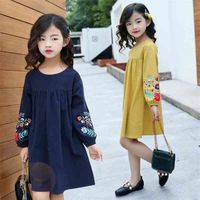 Wholesale Teen Girls Dress Long Sleeve Fall Kids Princess Girl Costume Dress for Girl Year Autumn Flower