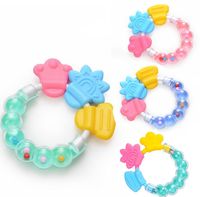 Wholesale INS DIY baby Soothers Teethers Circle With Bell ringing tooth rubber Health Care Teething Training Infant