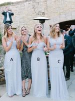 Wholesale Simple Beach Country Sky Blue Chiffon Ruched Bridesmaid Dresses Off The Shoulder Backless Long Wedding Guest Gowns for Girls