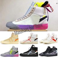 Wholesale 2021 Fashion Blazer Mid Vintage Running Shoes for Top quality Men Women Black White High Help Training Designer Sneakers Size m21