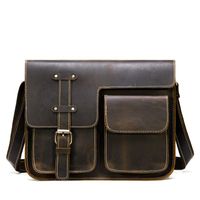 Wholesale Briefcases Briefcase Men Genuine Leather Shoulder Bags Large Capacity Officer Messenger Bag Lawyer Vintage