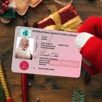 Wholesale Creative Santa Claus Flight License Christmas Eve Driving Licence Christmas Gifts For Children Kids Christmas Tree Decoration Q2