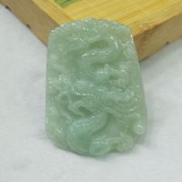 Wholesale Fine Jewelry Natural Emerald handmake carved Chinese Dragon Necklace Lucky women and men Jade Pendant