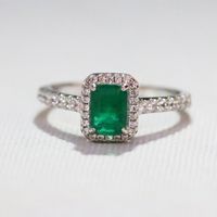 Wholesale DIWENFU Silver Sterling Emerald Jewelry Ring for Women Anillos De Wedding Bands Bizuteria Topaz Jewelry Anel Rings Box Girls