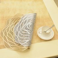 Wholesale Mats Pads pc Gold Silver Placemats For Coffee Table Home Decor cm Rose PVC Plate Tableware Mat Kitchen Decoration Accessories