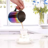 Wholesale Stainless Steel Coffee Pot Colorful Pull Flower Coffee Pitcher Milk Water Pots Kettles Teapot Cup Mug ml ml seaway LLF12669